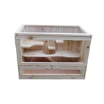 Melko - Cage pour petits animaux en bois, 60 x 35 x 42 cm, avec rampe pliable, 5 étages, cage à rongeurs villa hamster cage à souris