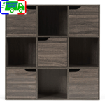 Bibliothèque de Rangement Cube de Rangement 5 avec Portes 90 x 29 x 90 cm Gris