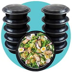 Triplast 30 x Meal Prep Containers (Round, 32oz) - Microwave, Freezer & Dishwasher Safe – BPA Free, Reusable, Leakproof & Stackable Food Storage Salad Bowls for Home, Office, School & Gym Use