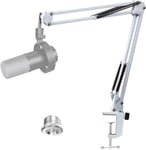 White Mic Boom Arm Compatible with FIFINE K688 Recording XLR/USB Microphone - FI