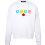 Dsquared2 Mens Multi Coloured DSQ2 Logo White Sweatshirt - Size X-Large