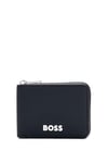 BOSS Mens Catch3.0 S Contrast-logo zip-up wallet in faux leather