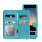 Etui Smartphone 5,3 à 5,5'' Portefeuille Mutirangements Caméra Slide turquoise