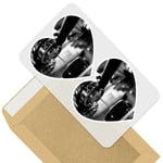 2 x Heart Stickers 10 cm - BW - Espresso Coffee Shop Cafe Machine #42845