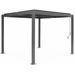 Sweeek - Pergola bioclimatique anthracite. aluminium et acier. 3x3m. lames orientables