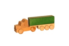 Jouet en Bois Tracteur Avec Plate-Forme Coloré Longueur Env. 15 CM Neuf Voiture