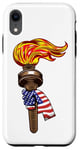 Coque pour iPhone XR Drapeau américain et torche 4 juillet patriotique américain