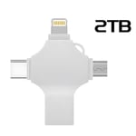 Clé USB OTG 2To Smartphones Android iPhone Disque U 4 en 1 Rotatif Type-C Disk