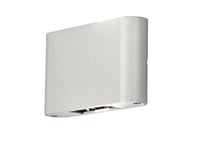 Konstsmide Outdoor Wall Light Mains Powered/Chieri Up Down Adjustable Angle/High Power 2 x 6 W LEDs/Clear Glass Lens/Aluminium/IP54/Outside Light White