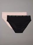 Calvin Klein Kids' Bikini Briefs, Pack of 2, Peach/Black