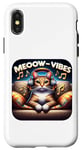 Coque pour iPhone X/XS Meeow-Vibes Casque pour chat