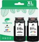 Pg-510Xl Cl-511Xl Cartouches D'Encre Remanufacturées Pour Canon Cartouche 510 511 Pixma Mp490 Mp495 Mp230 Mp240 Mp250 Mp260 Mp270 Mp280 Mx320 Mx330 Mx340 Mx350 Mx410 Mx420 Ip2700 Imprimante[X384]