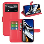 Xiaomi Poco X4 Pro 5G      Pu Wallet Case    [Red]