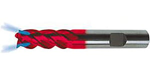 Gühring 9033660200000 Fraise Ratio "RF 100 F" avec Arrosage centrale Din 6527L 20 mm 4-dents HB, Argent/Rouge