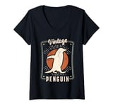 Womens Penguin Whisperer Vintage Classic Retro Animal Love V-Neck T-Shirt