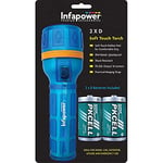 Infapower INFA-F021 Splashproof Soft Touch Torch Rubber Extra Bright F8 LED Torch with Shock Resistance Blue