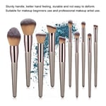 10Pcs Champagne Gold Makeup Brushes Set Foundation Eyeshadow Eyebrow Blush B TOU