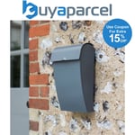 Garden Trading Charcoal Grey Letter Post Mail Box With Lock Wall Mounted