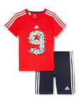 adidas Mixte bébé I Lil 3s Sp Pants Set, top:vivid red/white bottom:legend ink f17/white, 6 mois EU