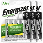 12 X Energizer Rechargeable Piles Aa Universel 1300 MAH Batterie Nimh Lot De 4