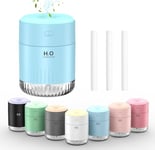 KARFUN Mini Humidificateur,500L Portable Humidificateur d'air Chambre,Plantes Humidificateur d'air,Desktop Silencieux Mini Humidificateur avec 7 couleurs de lumière,Bureau,Chambre,Voiture,chambre bebe