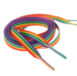 Pride Coloured LGBT Laces Rainbow Gay Flat 10mm Boots Shoes Trainers - 120cm