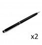 Stylet Stylo Metal X2 Pour Crosscall Trekker-X4 Smartphone 2 En 1 Bille Elegant Tablette Ecrire Universel - Noir