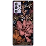 Samsung Galaxy A52s 5G Läpinäkyvä Puhelinkotelo Tecknade blommor