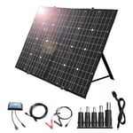 120W Panneau Solaire Pliable avec contrôleur 10A-Panneau Solaire Portable 120W, adapté à la centrale électrique portable et à la batterie de camping-car pour portable, chargeur 12v 24v sortie USB