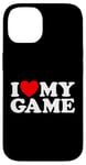 Coque pour iPhone 14 J'adore mon jeu Funny On Gamer Win Play Sport, fan de jeux vidéo