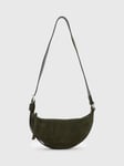 AllSaints Half Moon Suede Cross Body Bag