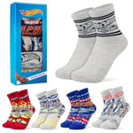 Hot Wheels Boys Calf Socks, Soft Breathable Kids Socks Pack of 5 - Gifts for Boys (Multi, 3-5 Years)