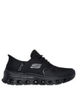 Skechers Hotmelt Overlay Mesh Bungee Slip-Ins W/ Air-Cooled Mf - Black, Black, Size 3, Women