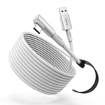 KIWI design 6M Câble Link Compatible avec Meta Quest 3S/Quest 3, Quest 2/Pro/Pico 4 PC Steam VR Accessoires, câble de Liaison USB 3.0 Super Rapide de 5Gbps (Blanc)