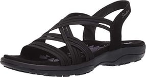 Skechers Reggae Slim Simply Stretch, Sandale Femme - Noir - 36 EU