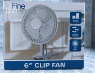 6" INCH SILENT SMALL DESKTOP CLIP ON PORTABLE FAN TABLE DESK AIR COOLING 2 SPEED