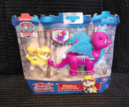 Paw Patrol Rescue Knights Rubble & Dragon Blizzie New but Box Worn