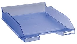 Exacompta - Réf. 11310D - 1 corbeille à courrier COMBO MIDI - dimensions utiles 34 x 25 x 6,5 cm - pour format A4 + - peut contenir 500 feuilles - couleur bleu glacé translucide