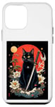 Coque pour iPhone 12 mini Samouraï Chat Ninja Chat Katana Chat Noir Art Japonais