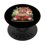 Livre de classement de la ferme Motif vache écossaise Highland PopSockets PopGrip Adhésif