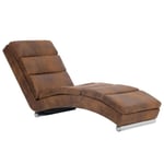 vidaXL Chaise longue Marron Similicuir daim