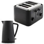 Swan Stealth Kettle & 4 Slice Toaster Kitchen Set (Matte Black)