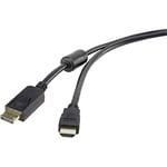 Renkforce Câble Adaptateur DisplayPort/HDMI 3.00 m Noir