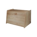 Apollo Rubberwood Drop Front Wooden Bread Bin Kitchen Food Loaf Storage Box