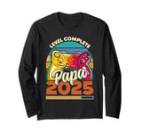 Dad-to-be LEVEL COMPLETE PAPA 2025 Gaming Vintage Long Sleeve T-Shirt