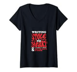 Womens Writing Stole My Heart And Never Gave It Back V-Neck T-Shirt