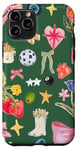 Coque pour iPhone 11 Pro Collage vert cowgirl Y2K avec nœud mignon et esthétique