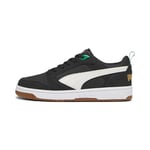 PUMA Mixte Rebound V6 Low 75 Years Basket, Noir Blanc Chaud Archive Vert Or Pristine, 40 EU