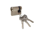 Yale YC500+ Demi-Cylindre de Serrure 30x10 mm, 5 Goupilles - Porte Extérieure, Porte d'Entrée, Porte de Garage - 3 Clés, Nickelé