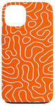 Coque pour iPhone 13 Motif simple orange à lignes fines